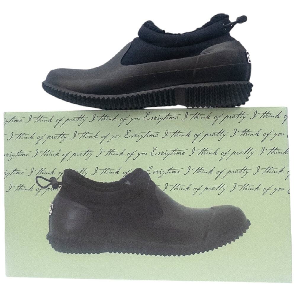 Kensie Rubber Rain Shoes Shooties Fleece Lined Anti-Slip Womens Carmella Black